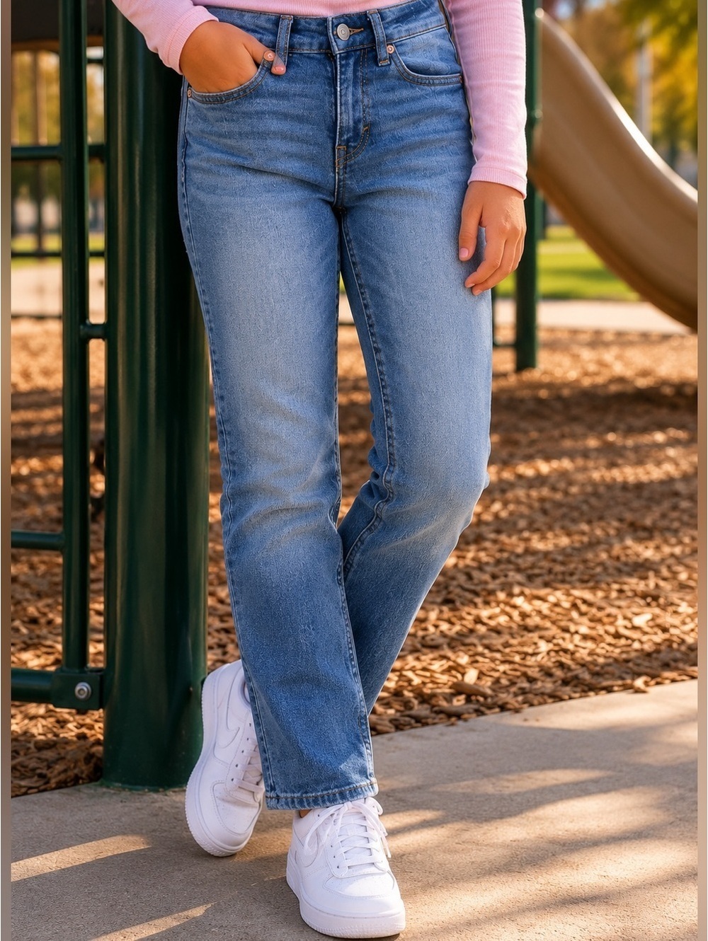 H&M Super Stretch Skinny Jeans Girls Size 9 Light Wash Denim